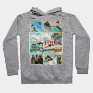 Greetings from Aruba Vintage style retro souvenir Hoodie